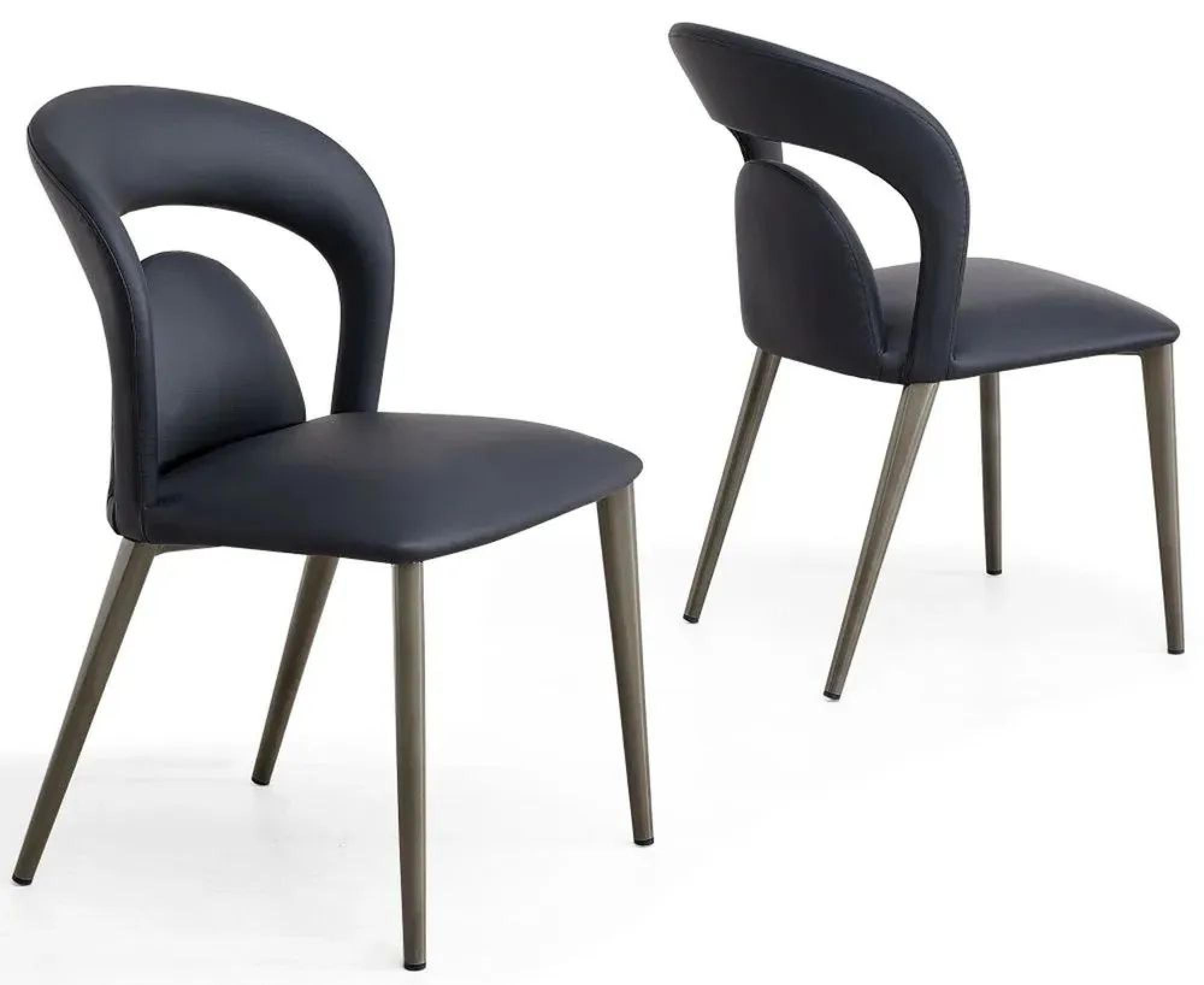 Product photograph of Dixie Black Leather Dining Chair With Black Legs from Choice Furniture Superstore.