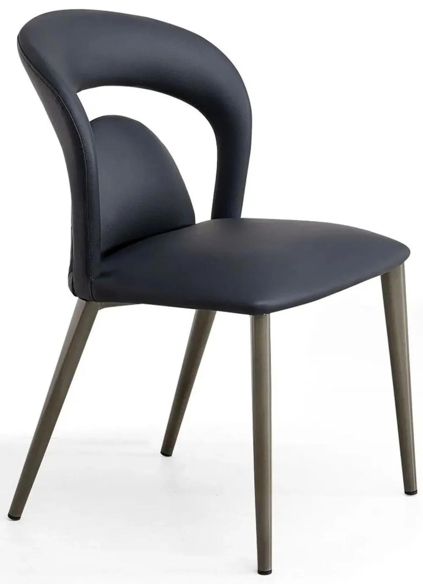 Product photograph of Dixie Black Leather Dining Chair With Black Legs from Choice Furniture Superstore.