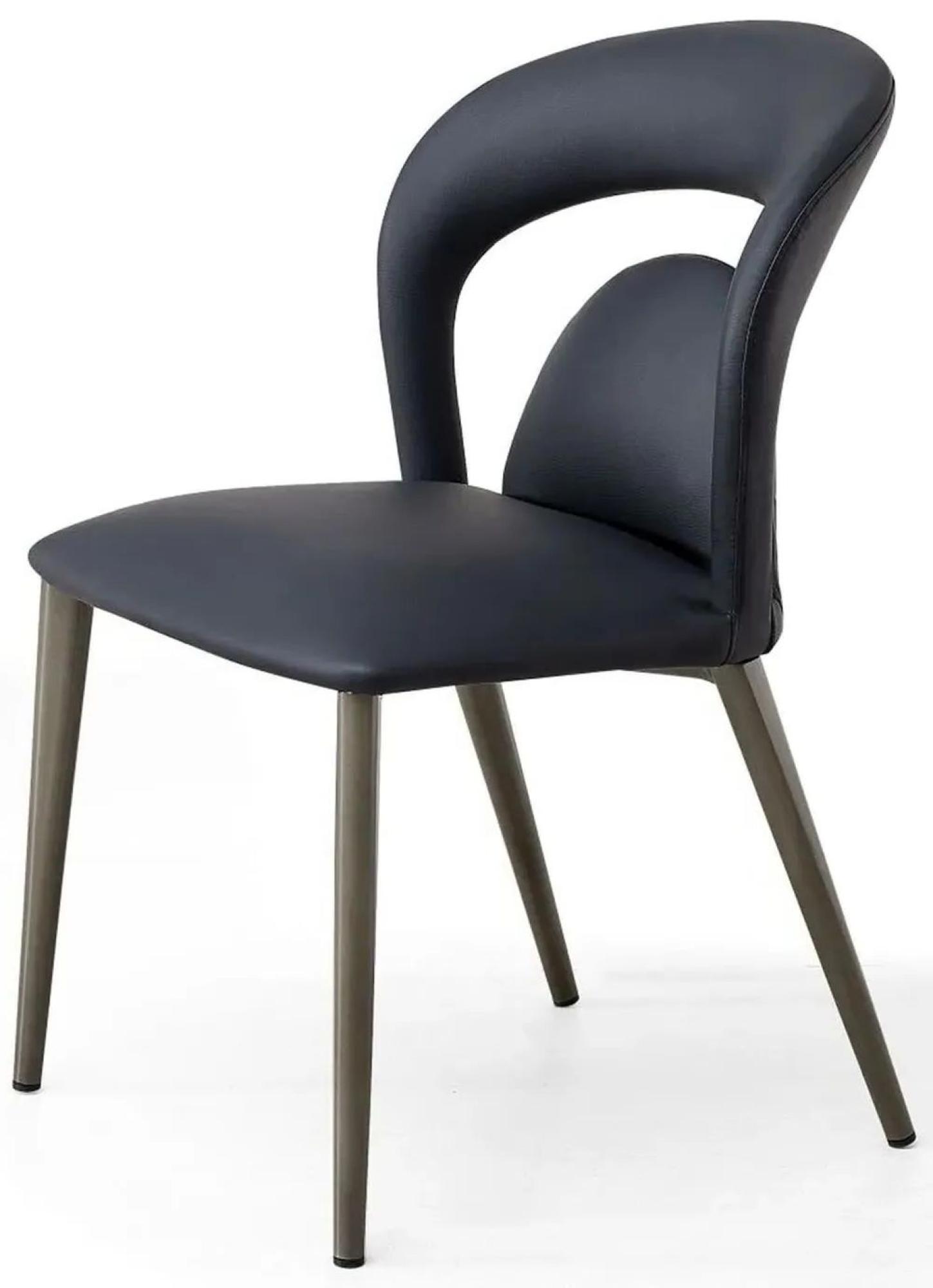 Product photograph of Dixie Black Leather Dining Chair With Black Legs from Choice Furniture Superstore.