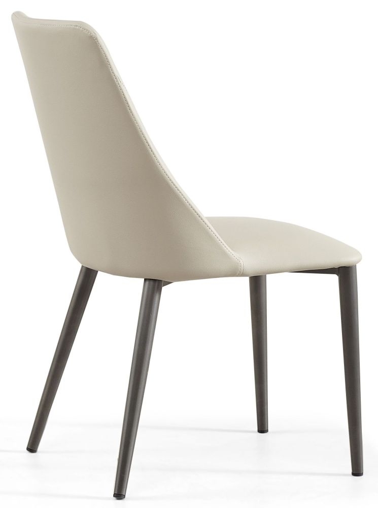 Product photograph of Rosie Taupe Dining Chair- Faux Leather With Black Legs from Choice Furniture Superstore.