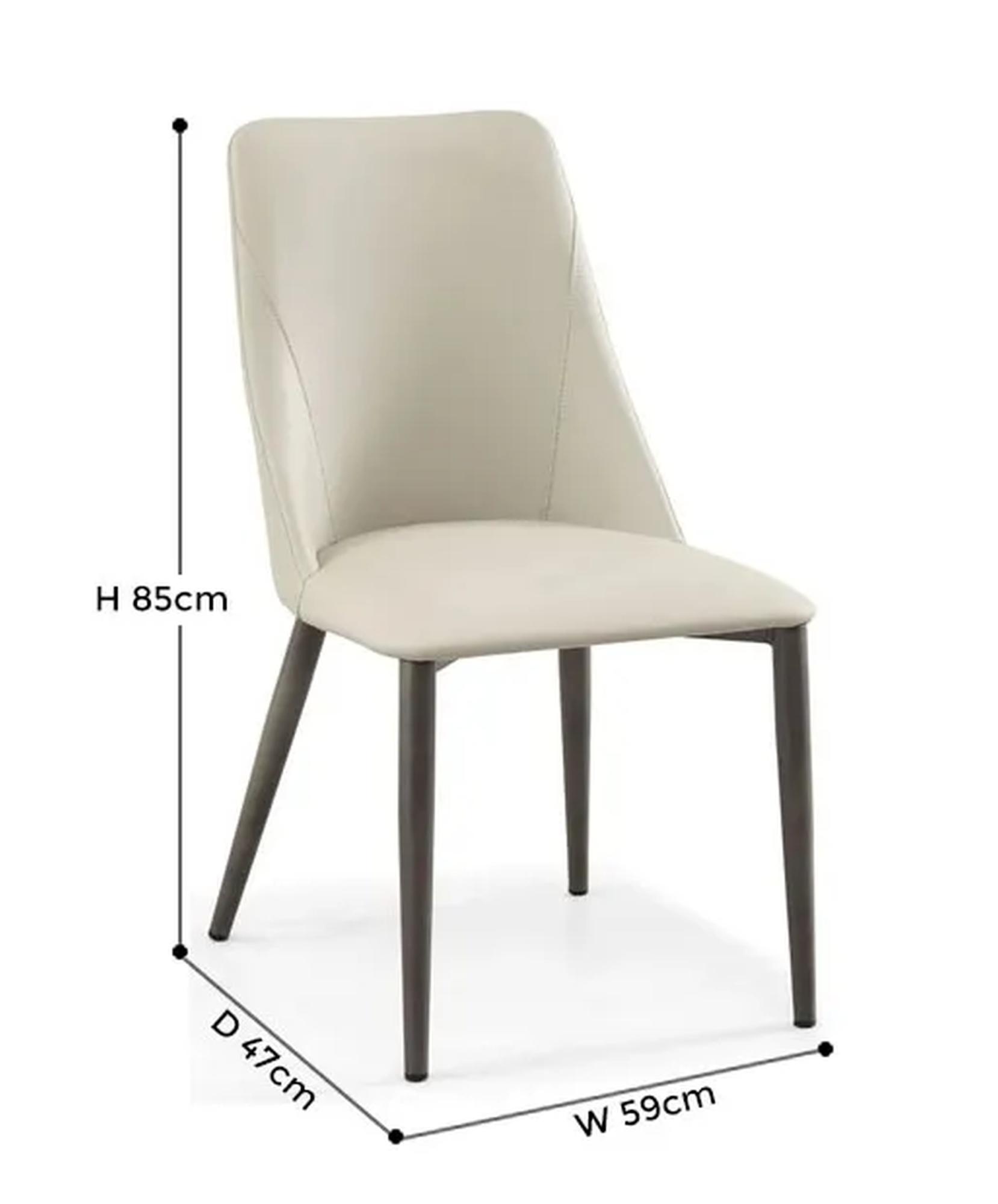 Rosie Taupe Leather Dining Chair with Black Legs - CFS UK