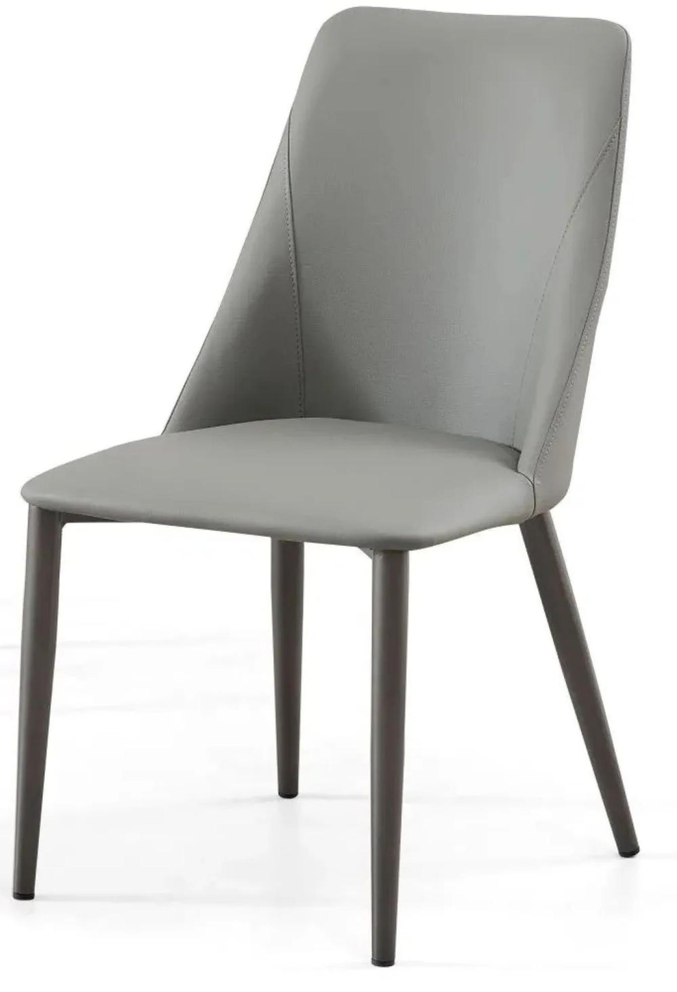 Product photograph of Rosie Grey Leather Dining Chair With Black Legs from Choice Furniture Superstore.