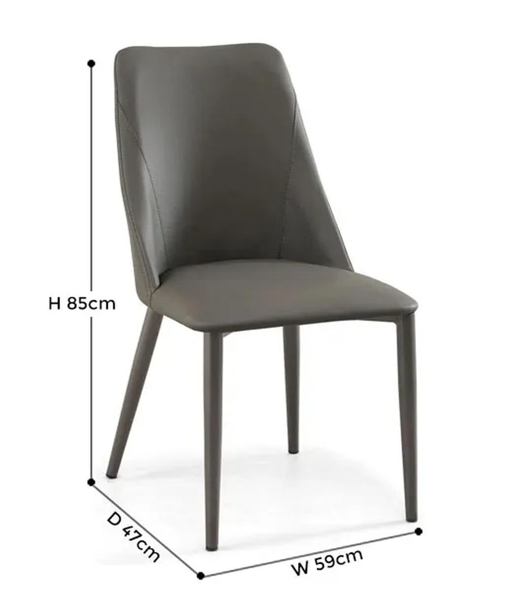 Product photograph of Rosie Dark Grey Leather Dining Chair With Black Legs from Choice Furniture Superstore.