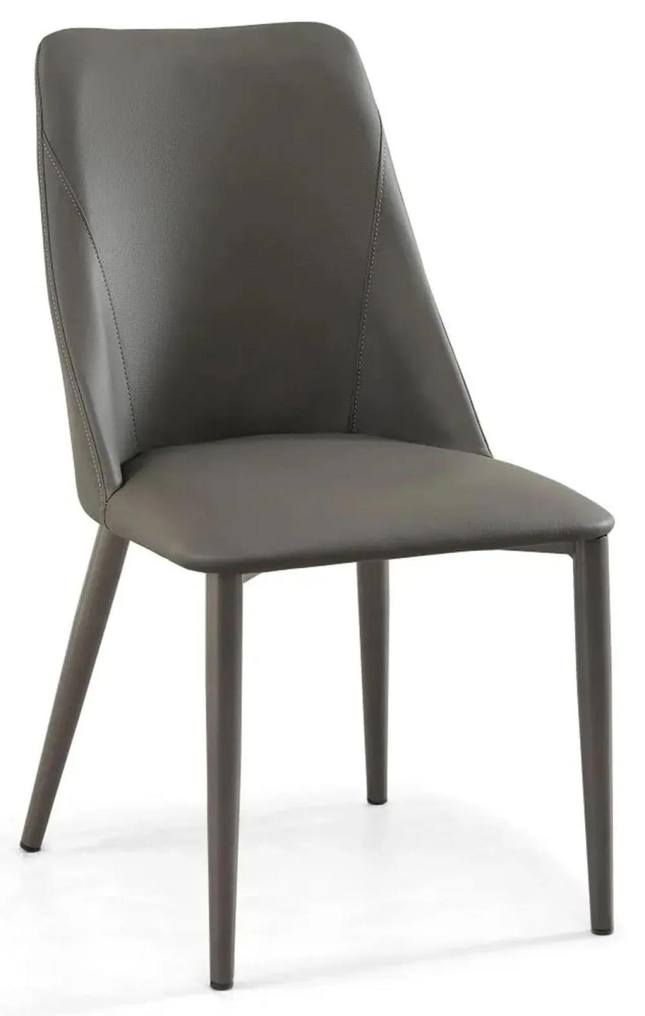 Product photograph of Rosie Dark Grey Leather Dining Chair With Black Legs from Choice Furniture Superstore.