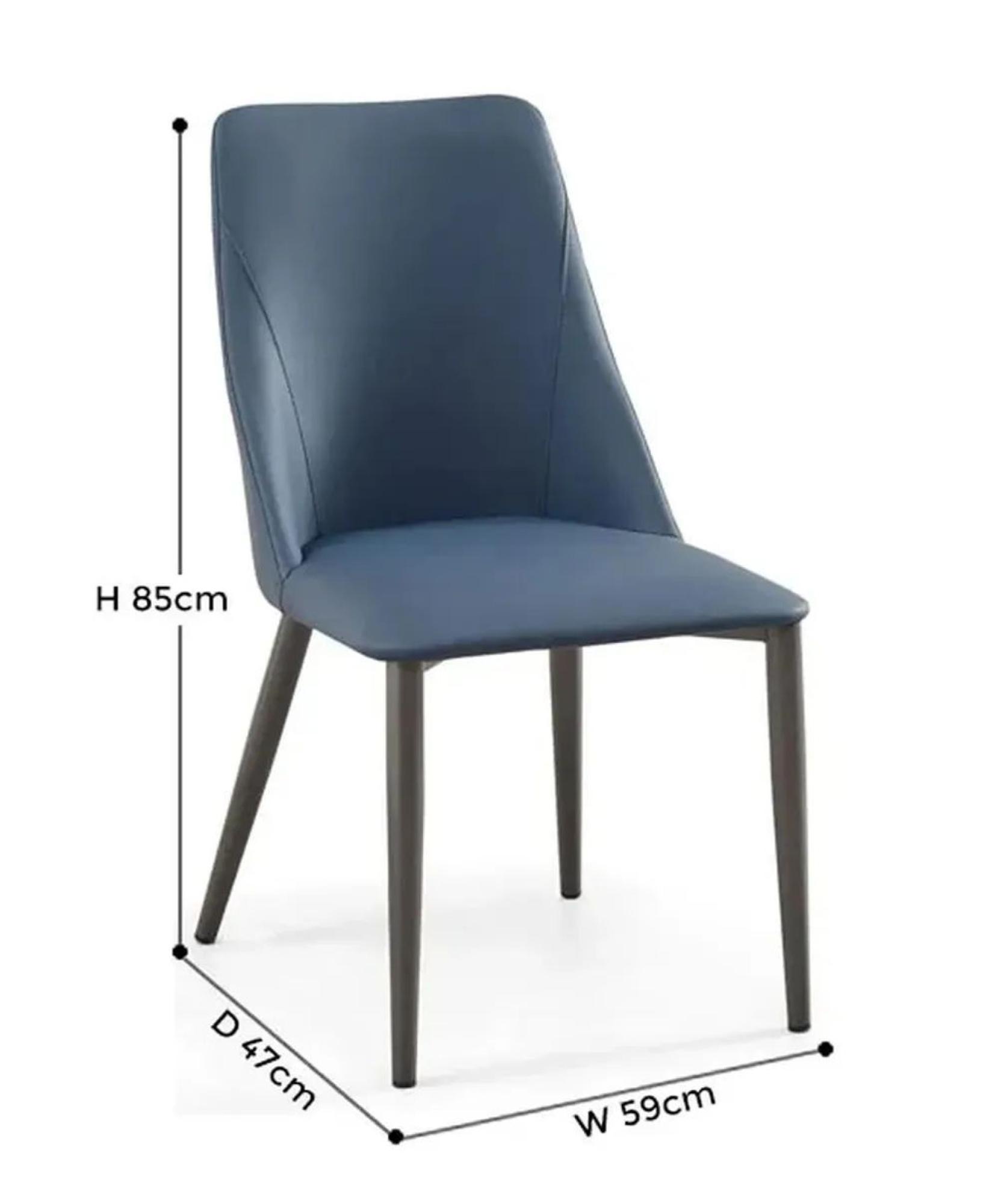 Product photograph of 2 X Rosie Blue Leather Dining Chair from Choice Furniture Superstore.