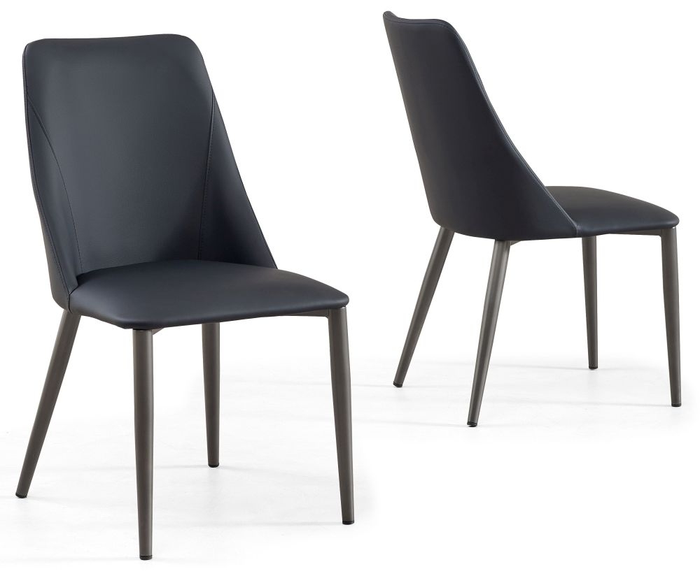 Product photograph of Rosie Black Dining Chair- Faux Leather With Black Legs from Choice Furniture Superstore.