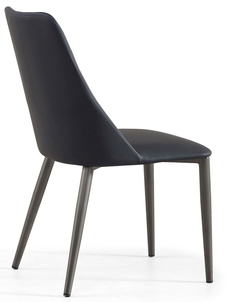 Product photograph of Rosie Black Dining Chair- Faux Leather With Black Legs from Choice Furniture Superstore.