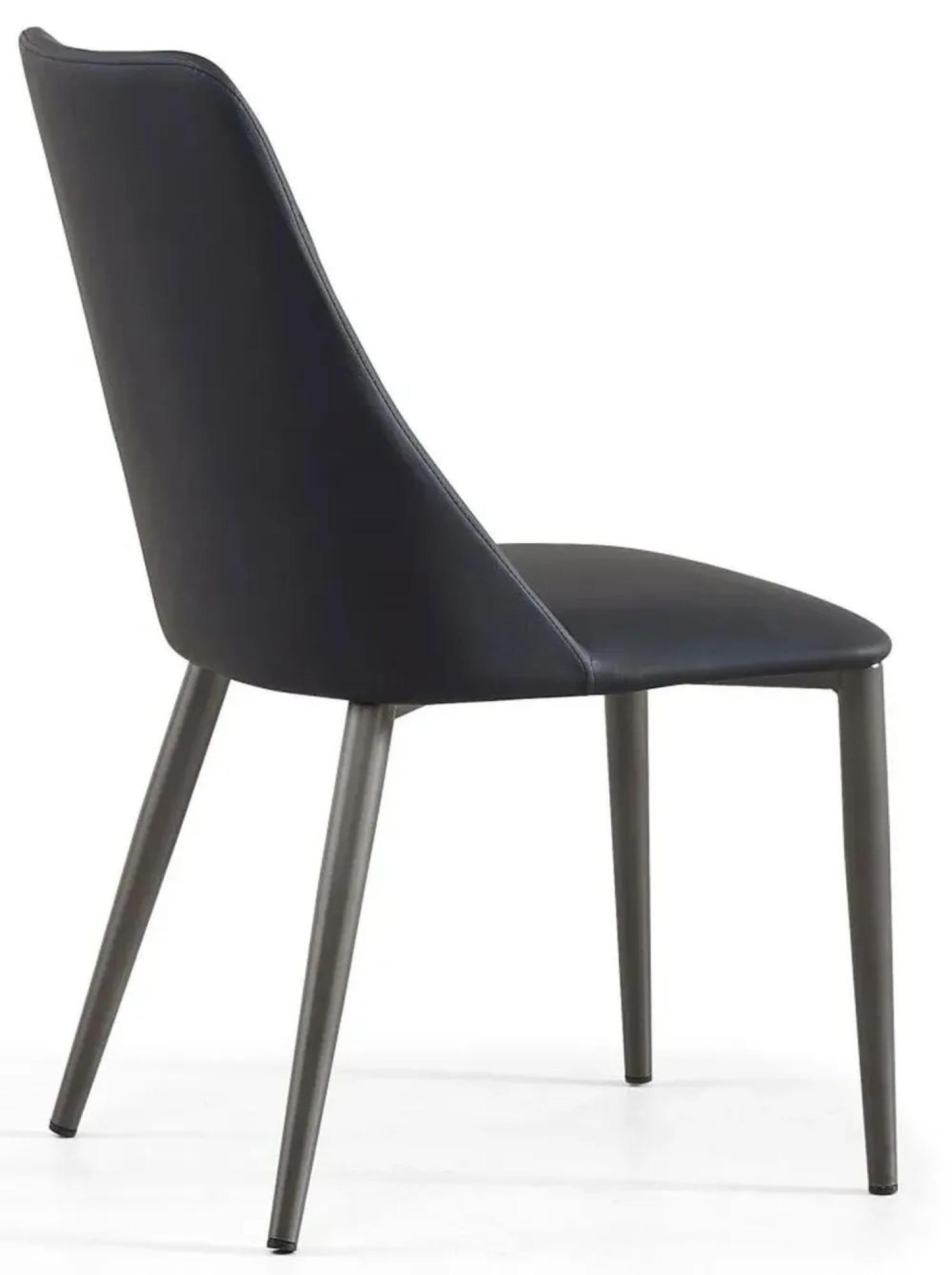 Product photograph of 2 X Rosie Black Leather Dining Chair from Choice Furniture Superstore.