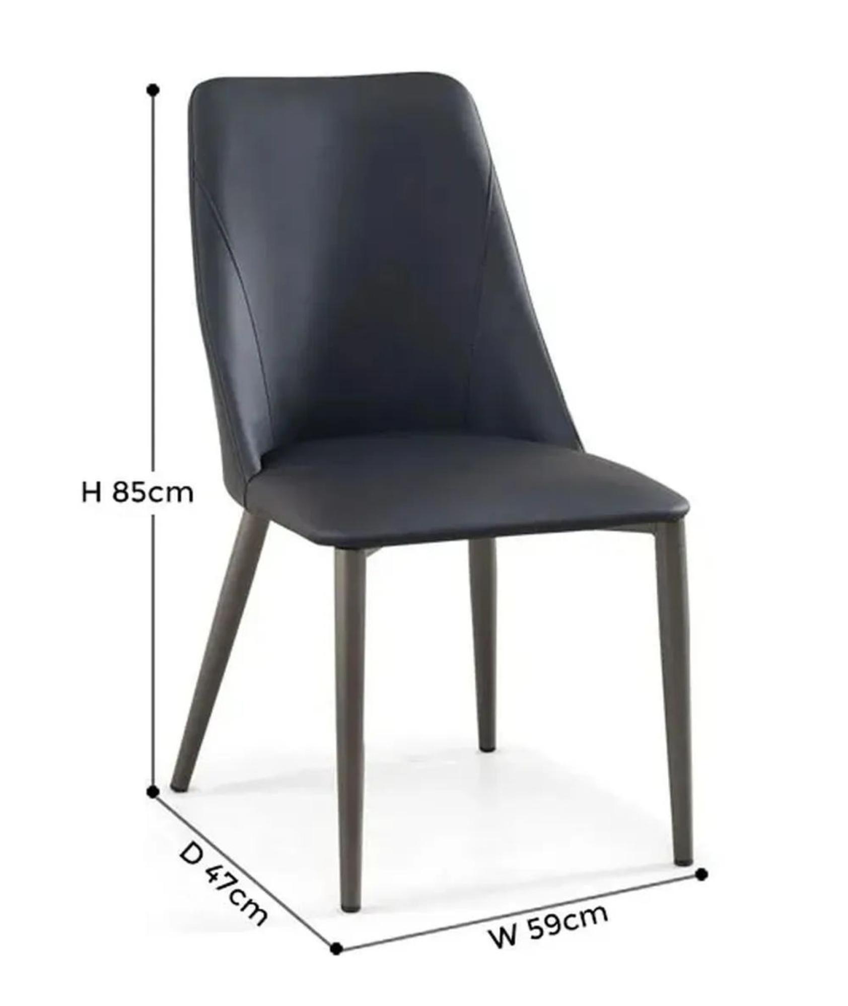 Product photograph of 2 X Rosie Black Leather Dining Chair from Choice Furniture Superstore.
