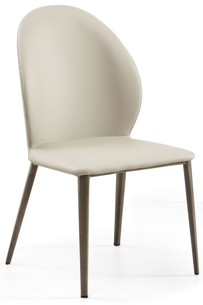Product photograph of Astrid Taupe Dining Chair- Faux Leather With Black Legs from Choice Furniture Superstore.