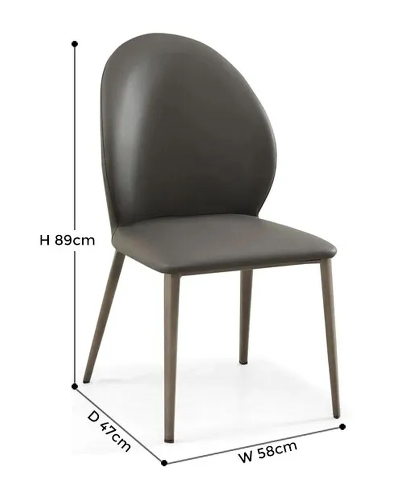 Product photograph of Astrid Dark Grey Leather Dining Chair With Black Legs from Choice Furniture Superstore.