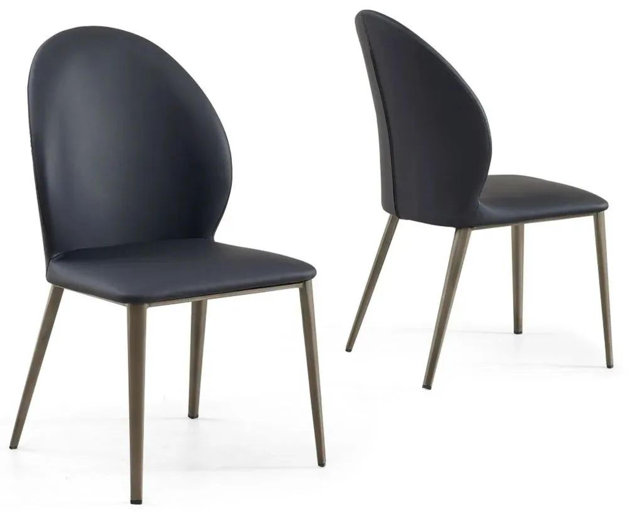 Product photograph of Astrid Black Leather Dining Chair With Black Legs from Choice Furniture Superstore.