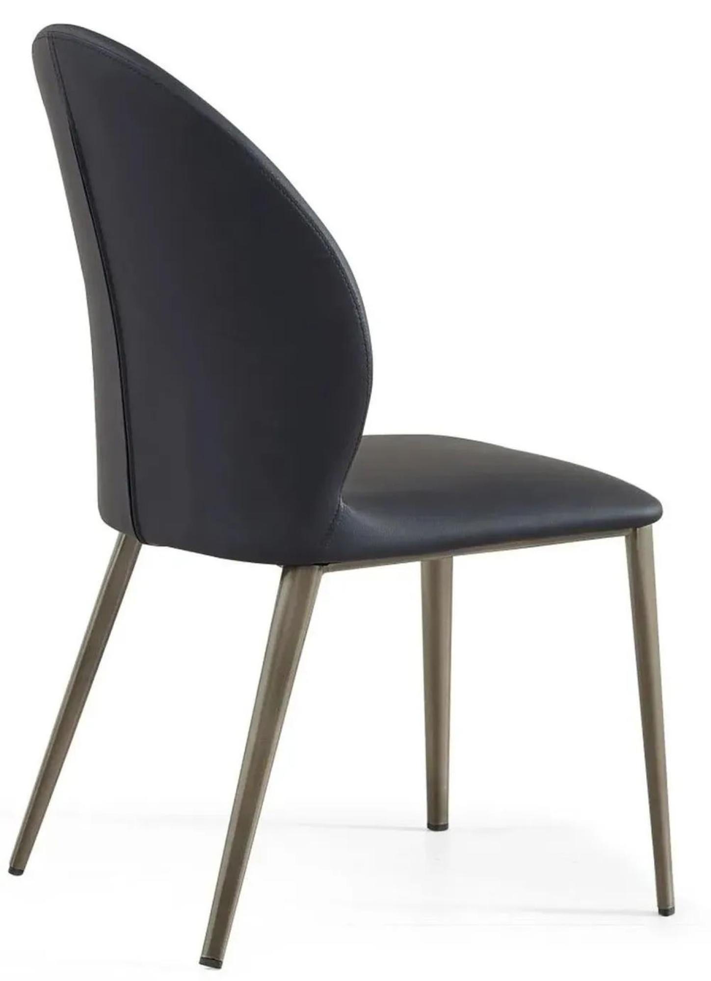 Product photograph of Astrid Black Leather Dining Chair With Black Legs from Choice Furniture Superstore.