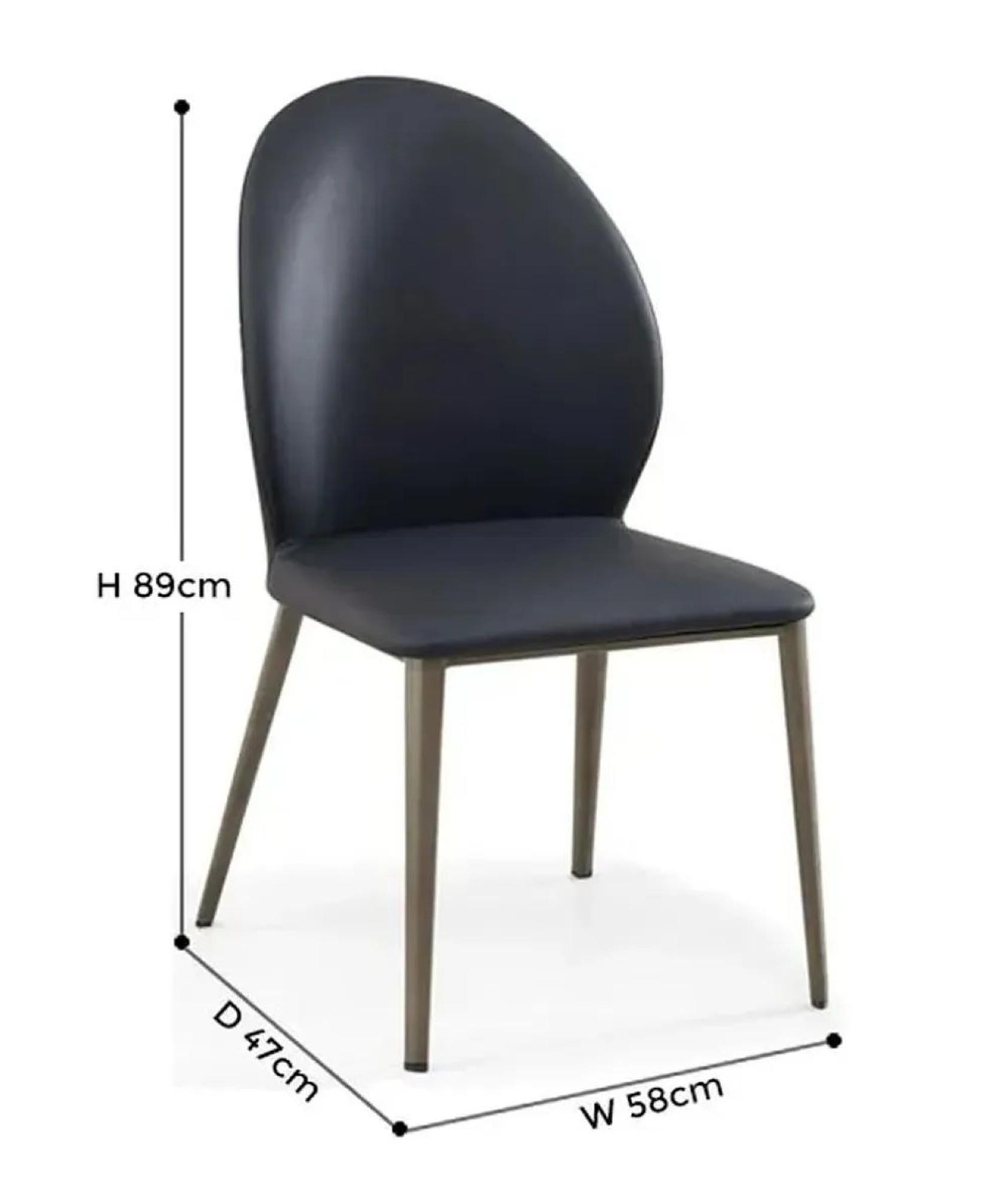 Product photograph of Astrid Black Leather Dining Chair With Black Legs from Choice Furniture Superstore.