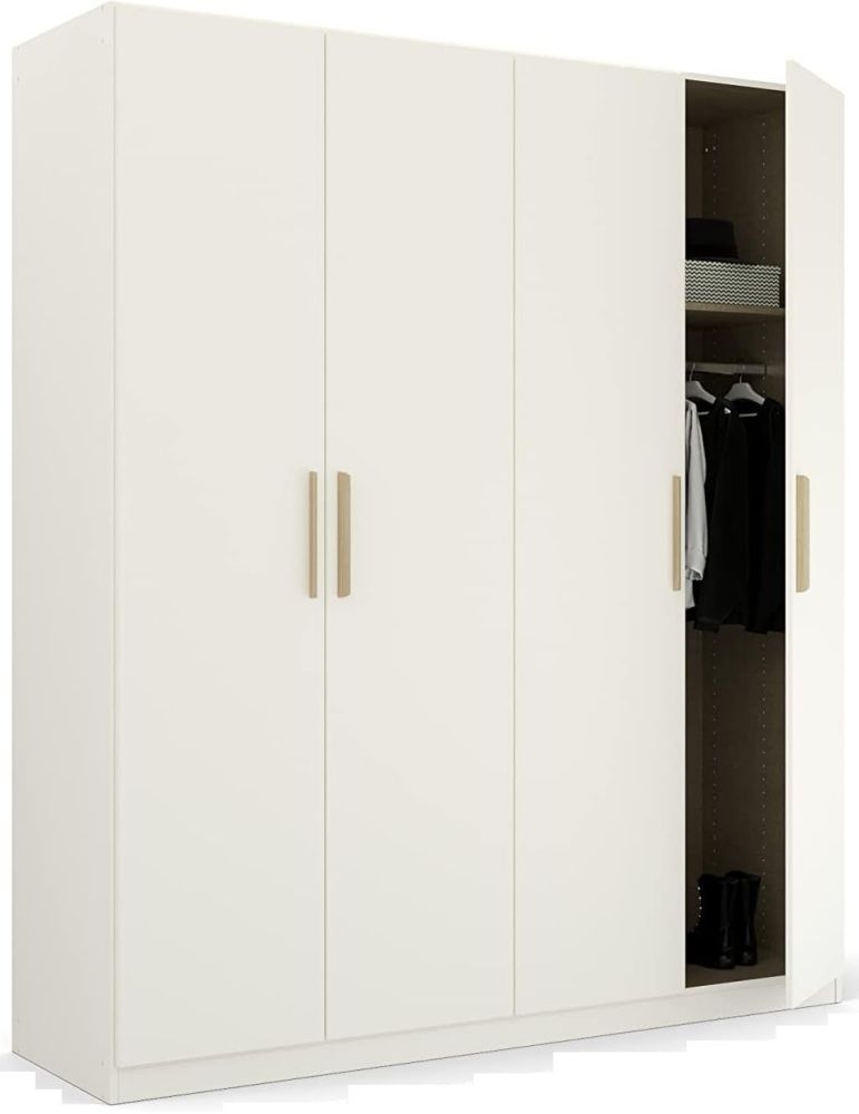 Product photograph of Skandi Quadra-spin 4 Door Wardrobe - Comes In Alpine White And Silk Grey Options from Choice Furniture Superstore.