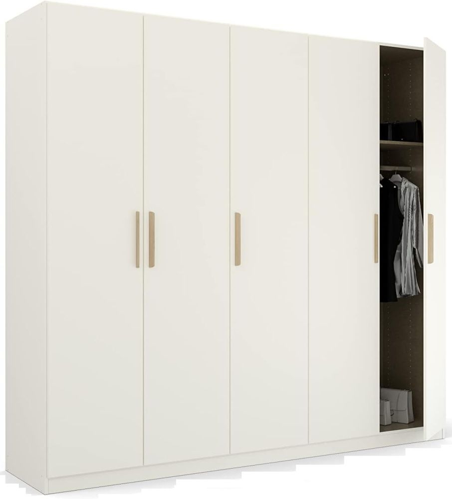 Product photograph of Skandi Quadra-spin 5 Door Wardrobe - Comes In Alpine White And Silk Grey Options from Choice Furniture Superstore.
