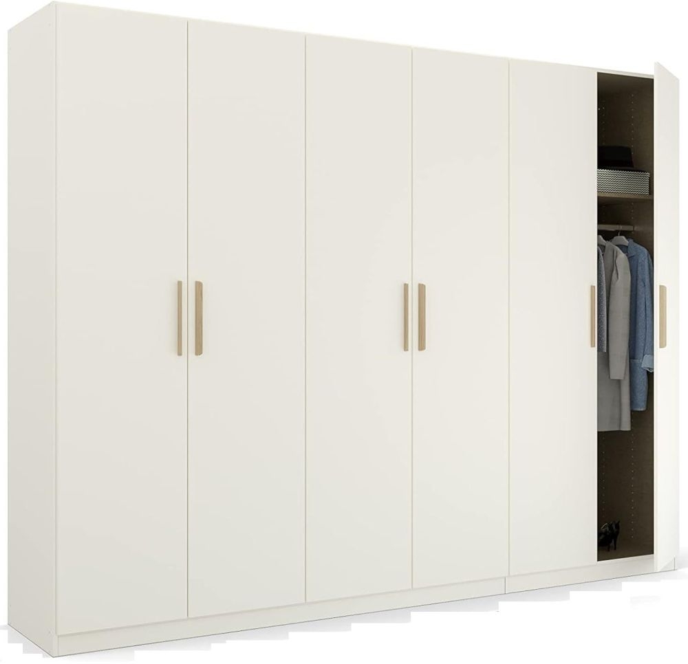 Product photograph of Skandi Quadra-spin 6 Door Wardrobe - Comes In Alpine White And Silk Grey Options from Choice Furniture Superstore.
