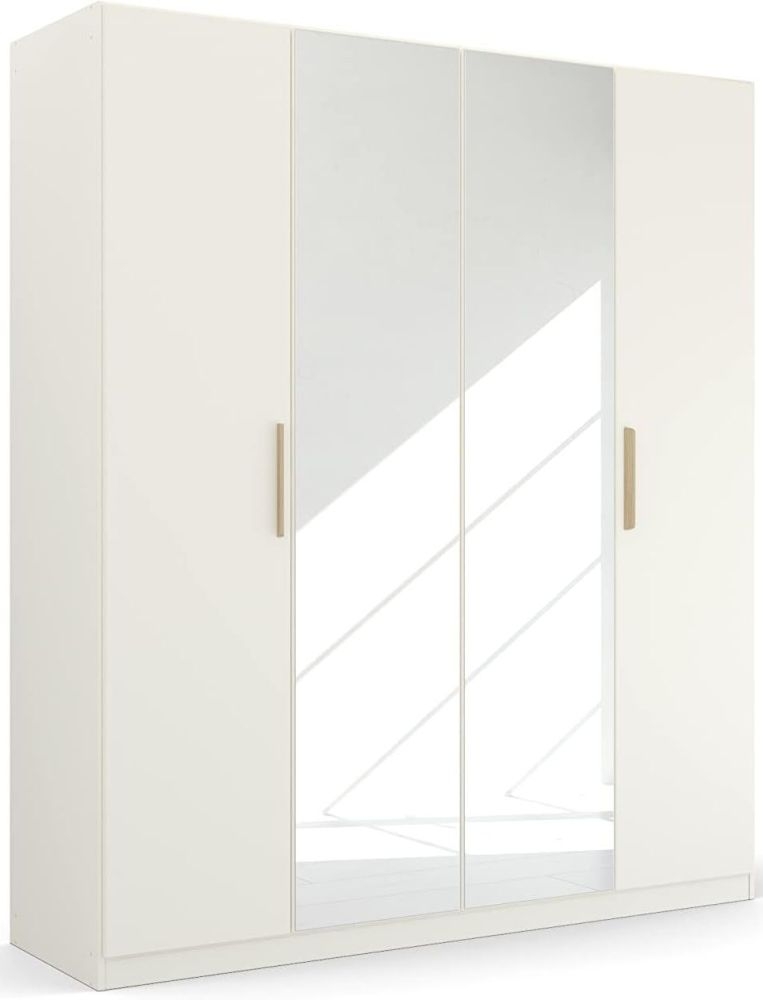 Product photograph of Skandi Quadra-spin 4 Door 2 Mirror Wardrobe - Comes In Alpine White And Silk Grey Options from Choice Furniture Superstore.