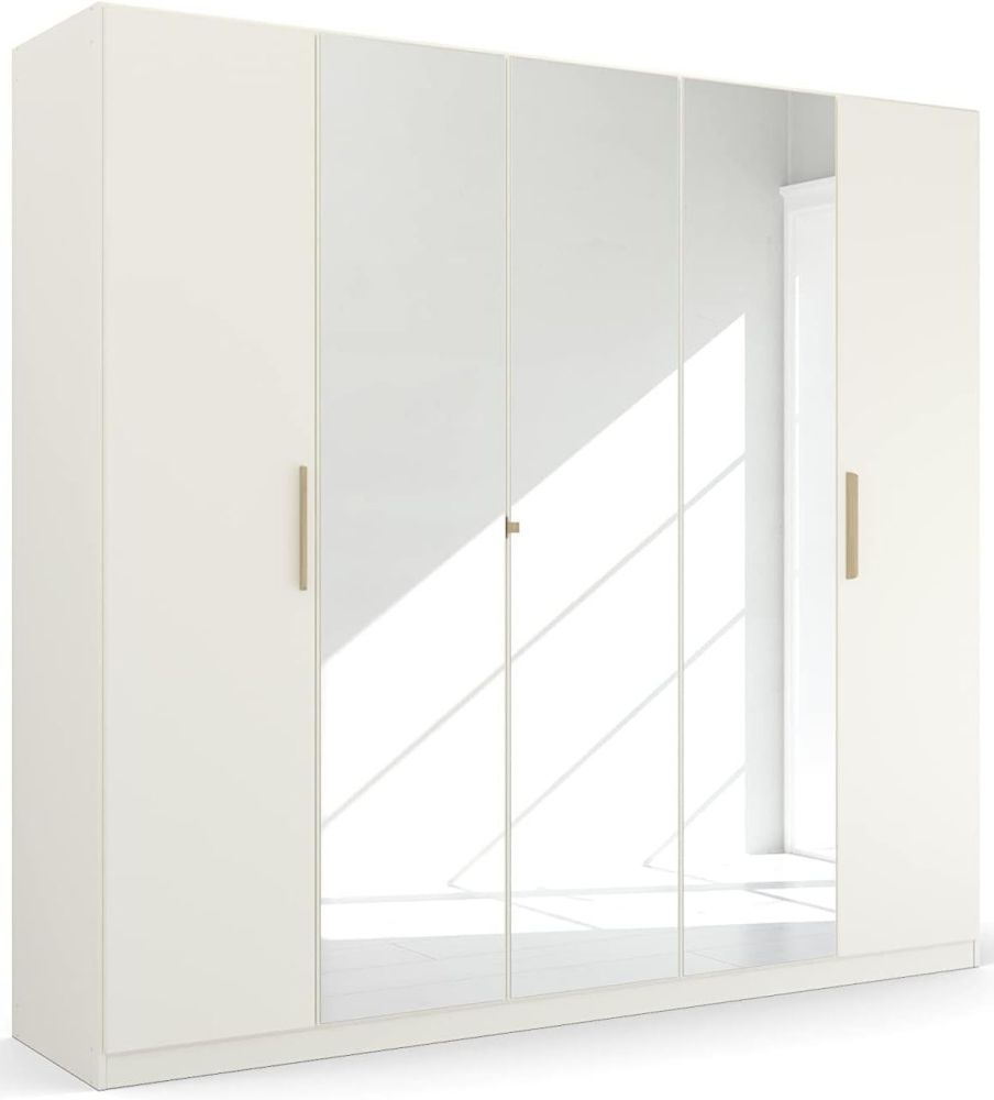 Product photograph of Skandi Quadra-spin 5 Door 3 Mirror Wardrobe - Comes In Alpine White And Silk Grey Options from Choice Furniture Superstore.
