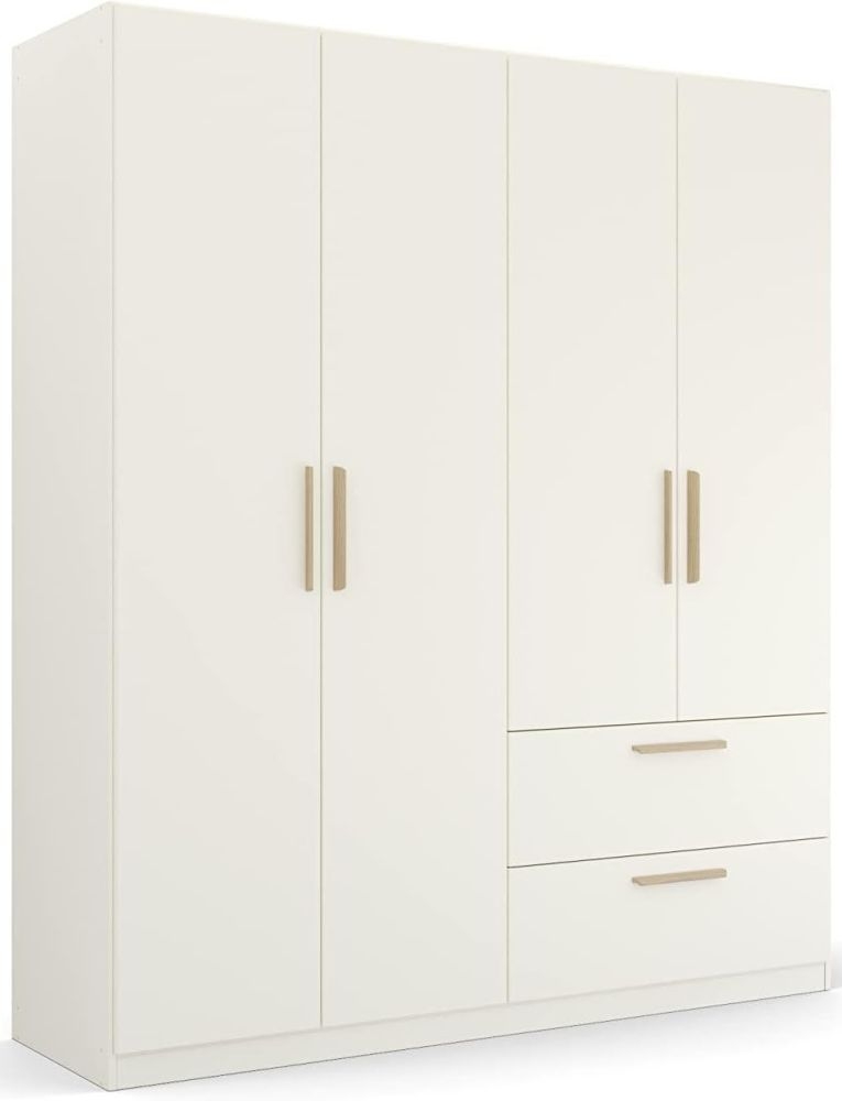 Product photograph of Skandi Quadra-spin 4 Door Combi Wardrobe - Comes In Alpine White And Silk Grey Options from Choice Furniture Superstore.