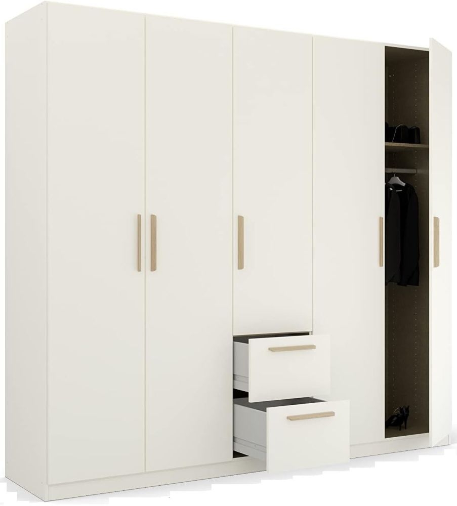 Product photograph of Skandi Quadra-spin 5 Door Combi Wardrobe - Comes In Alpine White And Silk Grey Options from Choice Furniture Superstore.
