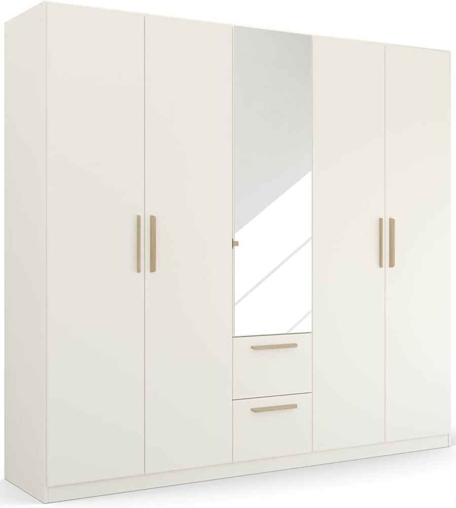 Product photograph of Skandi Quadra-spin 5 Door 1 Mirror Combi Wardrobe - Comes In Alpine White And Silk Grey Options from Choice Furniture Superstore.