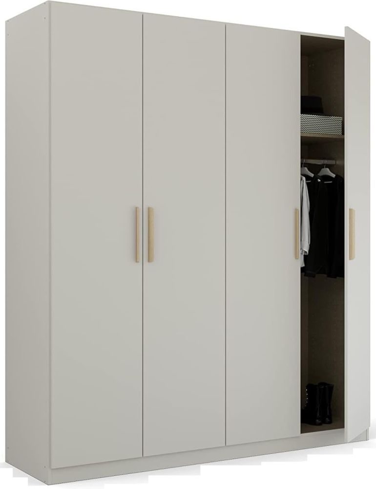 Product photograph of Skandi Quadra-spin 4 Door Grey Wardrobe - 181cm from Choice Furniture Superstore.