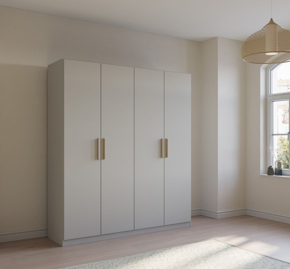 Product photograph of Skandi Quadra-spin 4 Door Grey Wardrobe - 181cm from Choice Furniture Superstore.