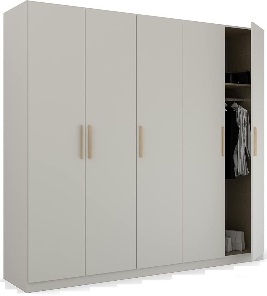 Product photograph of Skandi Quadra-spin 5 Door Grey Wardrobe - 226cm from Choice Furniture Superstore.