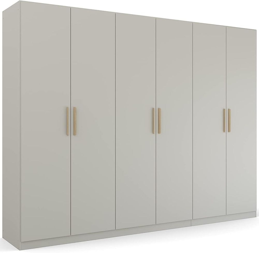 Product photograph of Skandi Quadra-spin 6 Door Grey Wardrobe - 271cm from Choice Furniture Superstore.