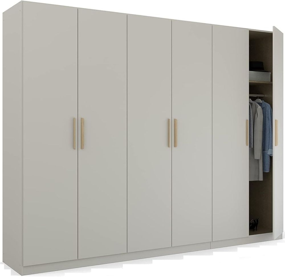 Product photograph of Skandi Quadra-spin 6 Door Grey Wardrobe - 271cm from Choice Furniture Superstore.