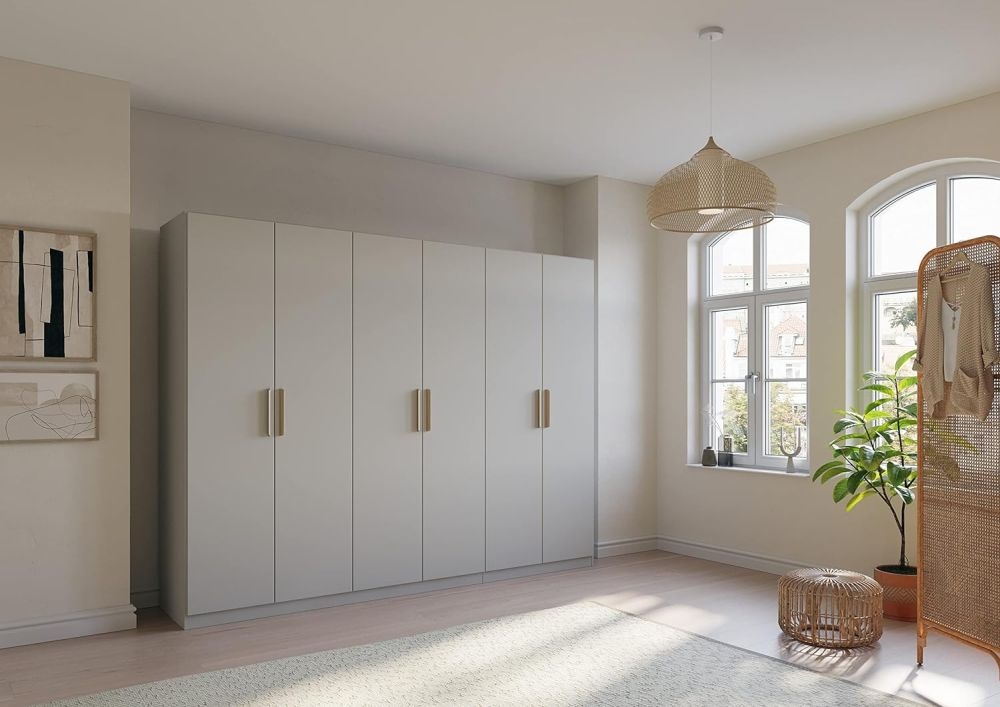 Product photograph of Skandi Quadra-spin 6 Door Grey Wardrobe - 271cm from Choice Furniture Superstore.