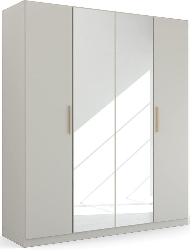 Product photograph of Rauch Skandi Quadra-spin 4 Door 2 Mirror Grey Wardrobe - 181cm from Choice Furniture Superstore.