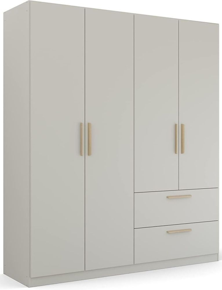 Product photograph of Rauch Skandi Quadra-spin 4 Door Grey Combi Wardrobe - 181cm from Choice Furniture Superstore.