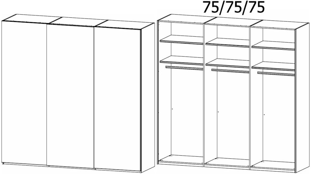 Product photograph of Rauch Lias 226cm 3 Door Grey Sliding Wardrobe from Choice Furniture Superstore.