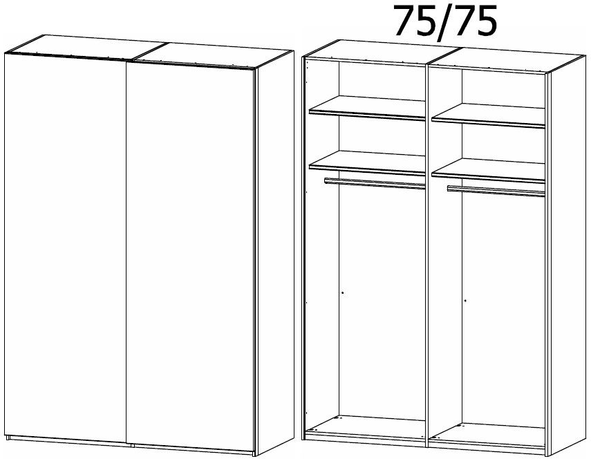 Product photograph of Rauch Lias 2 Door Black Sliding Wardrobe - 151cm from Choice Furniture Superstore.