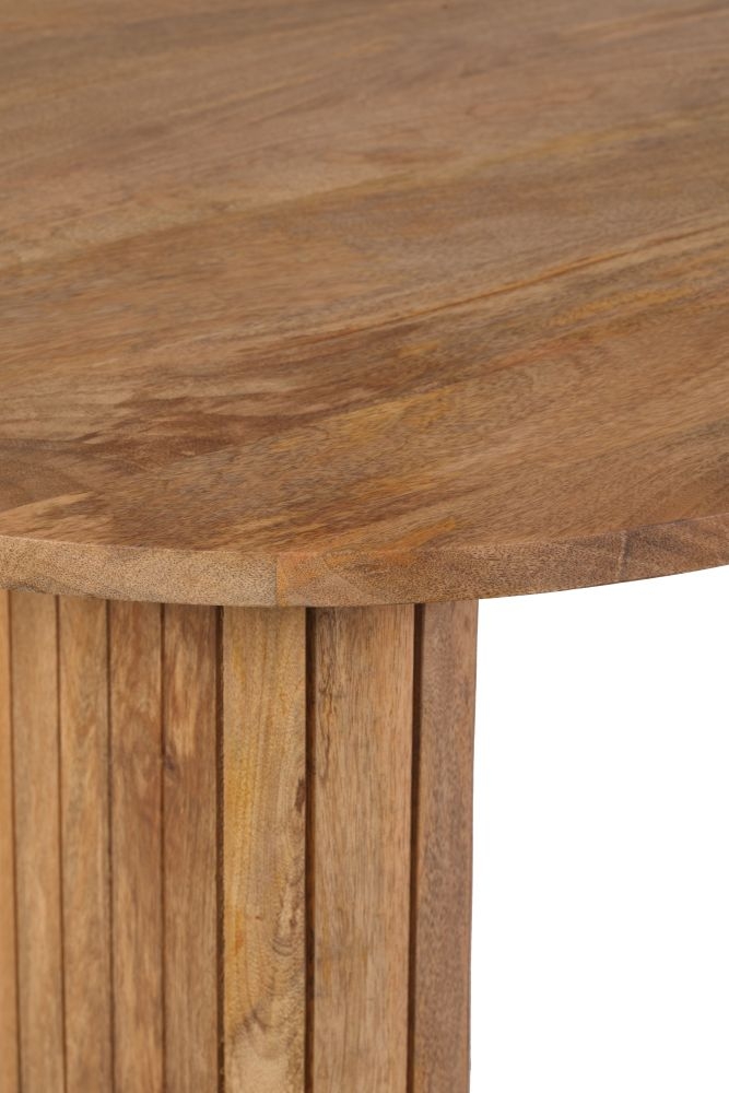Product photograph of York Natural Mango Wood 200cm Oval Dining Table With Fluted Base from Choice Furniture Superstore.