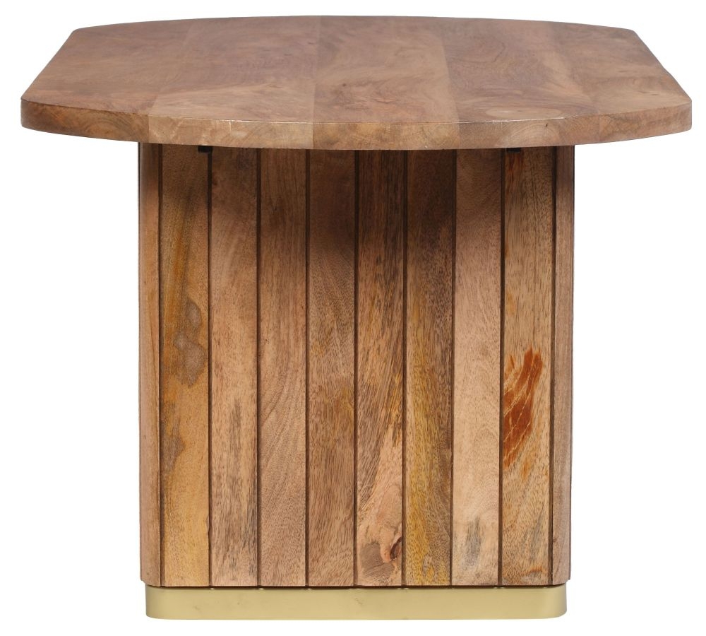 Product photograph of York Natural Mango Wood Coffee Table With Fluted Base from Choice Furniture Superstore.