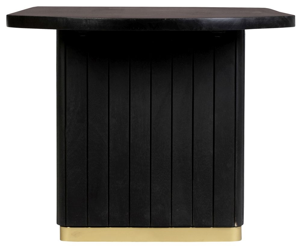 Product photograph of York Black Mango Wood Coffee Table With Fluted Base from Choice Furniture Superstore.