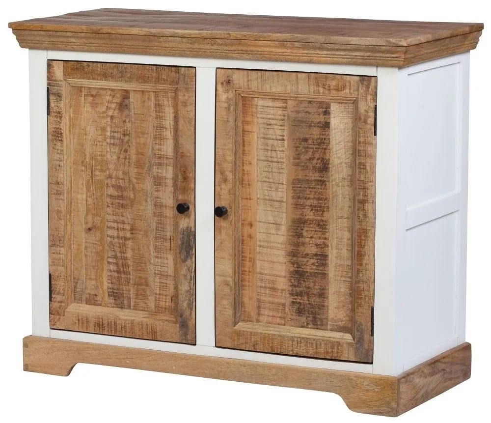 Product photograph of Farmhouse Mango Wood Sideboard Natural And White from Choice Furniture Superstore.