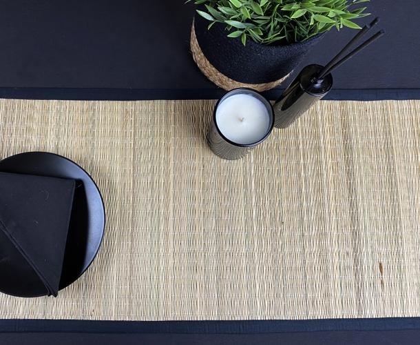 Product photograph of Spey Dry Grass Cotton Table Runner from Choice Furniture Superstore.