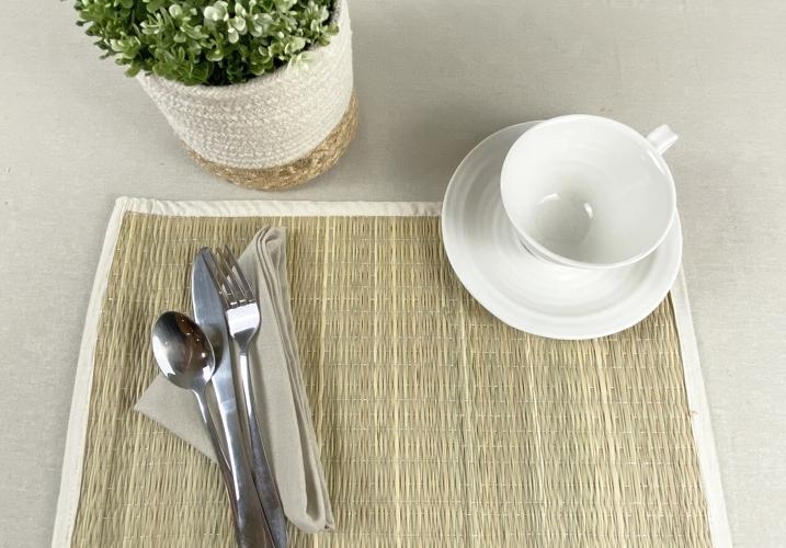 Product photograph of Spey Dry Grass Cotton Table Placemat from Choice Furniture Superstore.