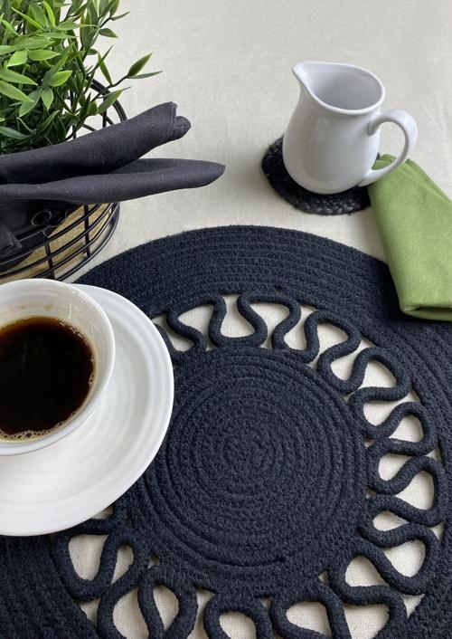 Product photograph of Nene Round Cotton Spiral Placemats from Choice Furniture Superstore.