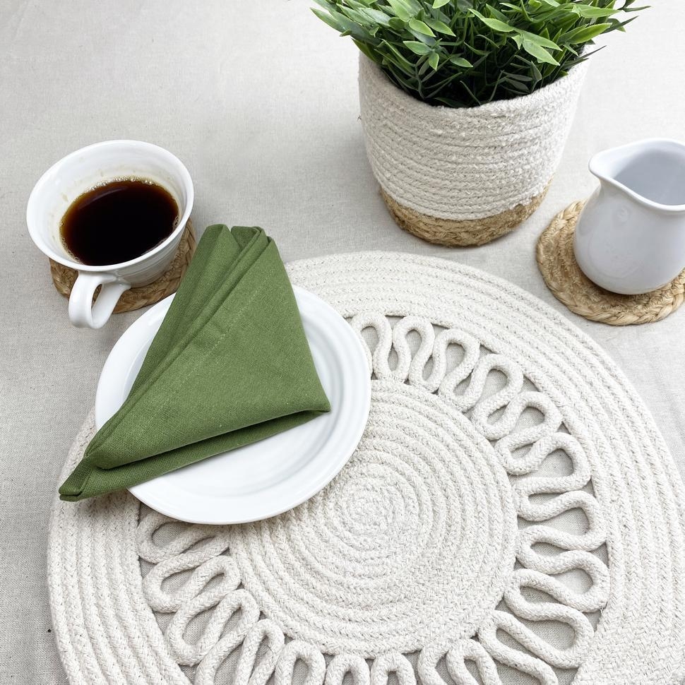 Product photograph of Nene Round Cotton Spiral Placemats from Choice Furniture Superstore.