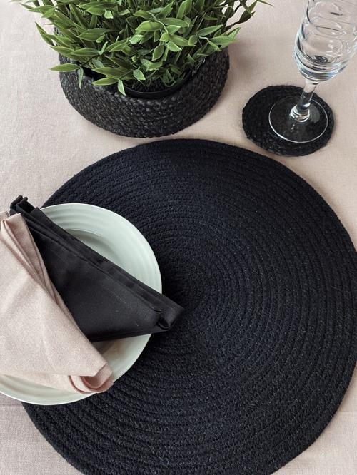 Product photograph of Tweed Round Cotton Table Placemats from Choice Furniture Superstore.