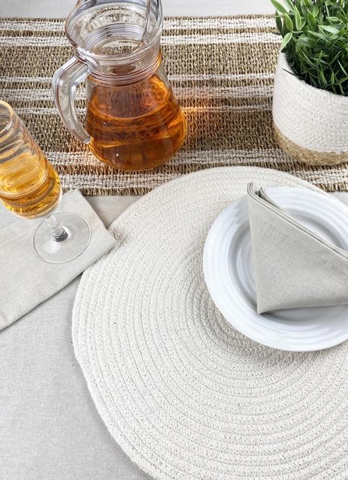 Product photograph of Tweed Round Cotton Table Placemats from Choice Furniture Superstore.