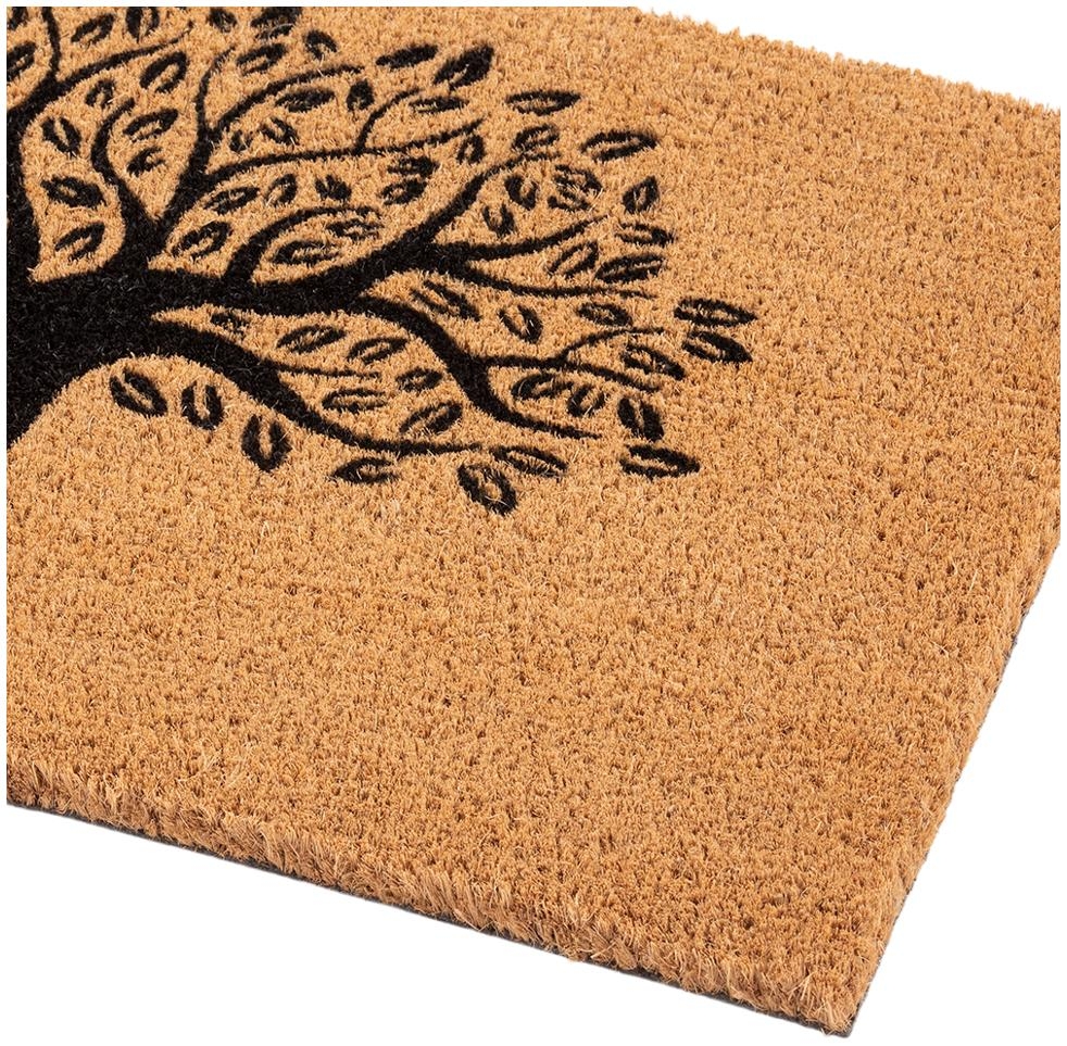 Product photograph of Astley Printed Tree Of Life Natural Pvc Backed Coir Doormat - 40cm X 60cm from Choice Furniture Superstore.