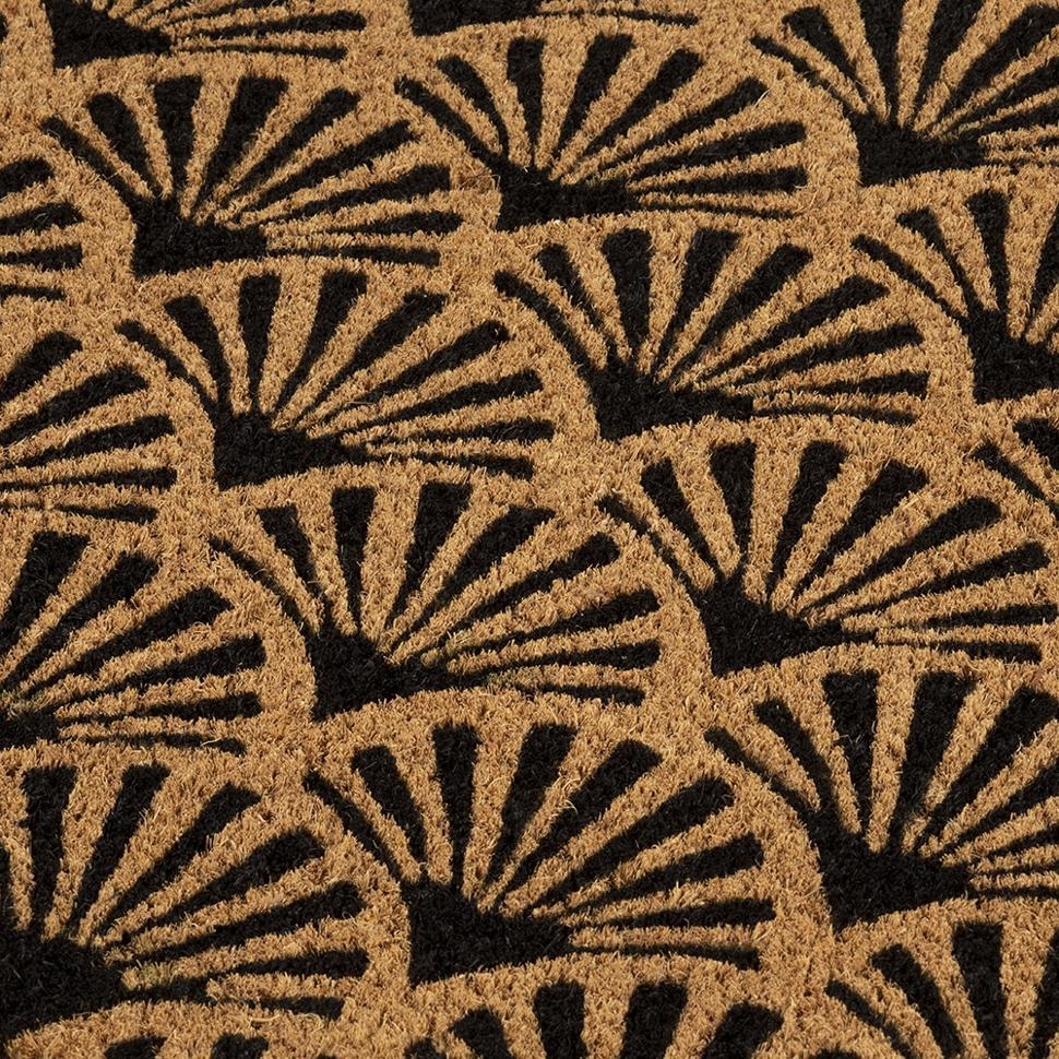 Product photograph of Astley Printed Scallop Deco Natural Pvc Backed Coir Doormat - 45cm X 75cm from Choice Furniture Superstore.