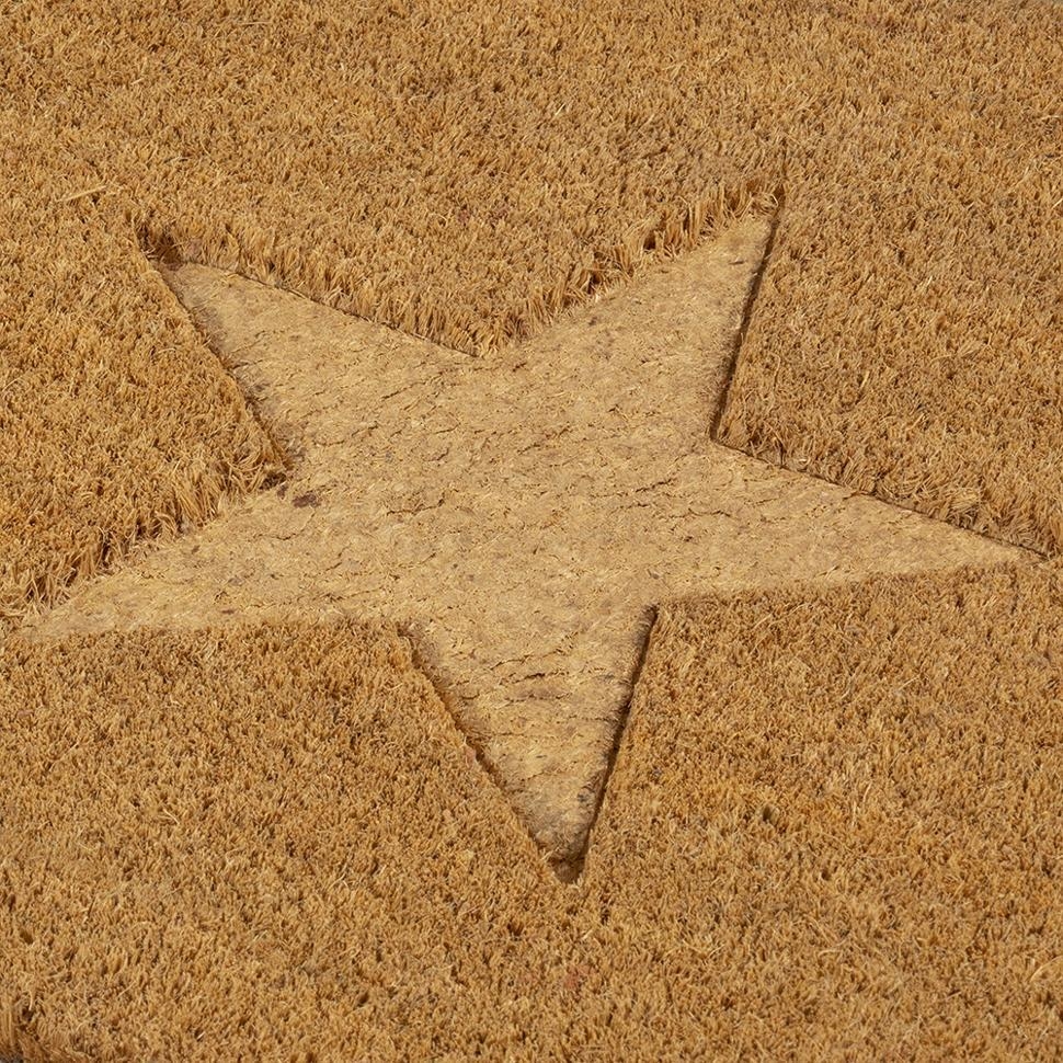 Product photograph of Astley Embossed Star Natural Pvc Backed Coir Doormat - 40cm X 60cm from Choice Furniture Superstore.