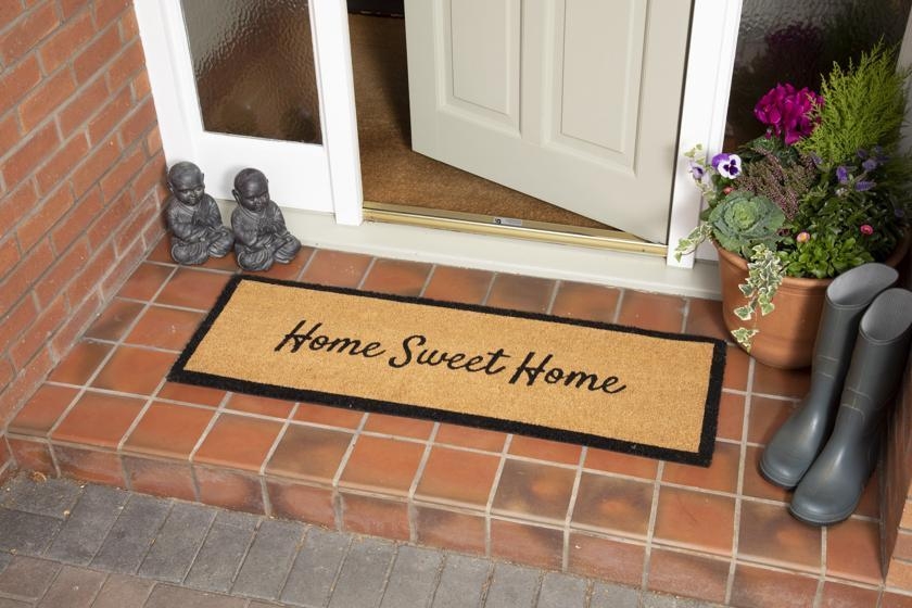 Product photograph of Astley Slogan Home Sweet Home Natural Pvc Latex Backed Coir Doormat - 40cm X 120cm from Choice Furniture Superstore.